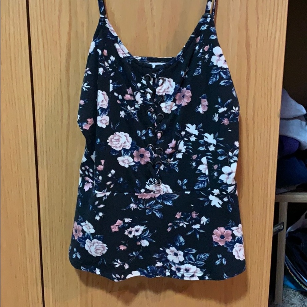 flower braided tank top